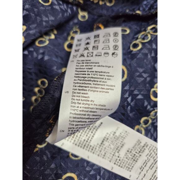 Sandro Milly Silk Dress Small EU 38 Navy Blue - Picture 16 of 16